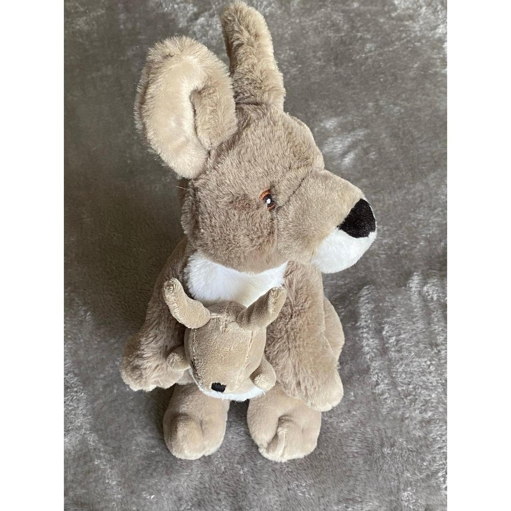 Kangaroo & Baby Joey Aussie Plush 15" Removable Baby Recycled Materials sku17